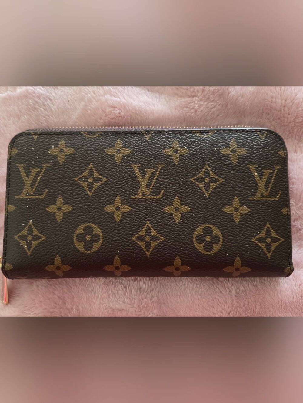 Brown Monogrammed Zippered Wallet